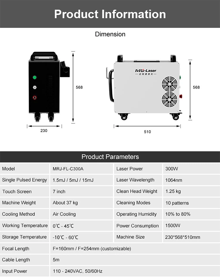 portable 300W laser cleaning machine portable 300W laser cleaning machine